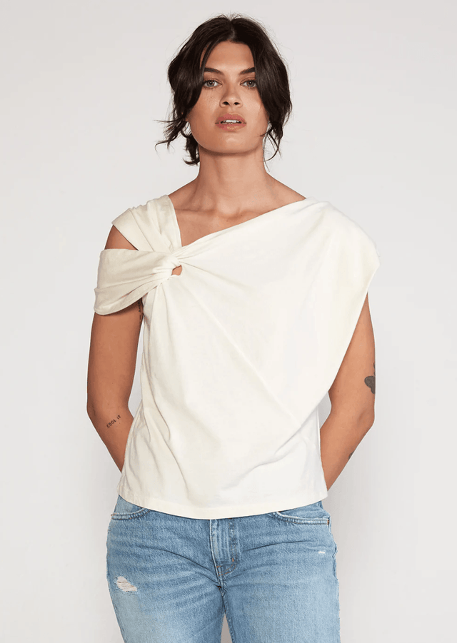 Addisan Knot Top in Ecru