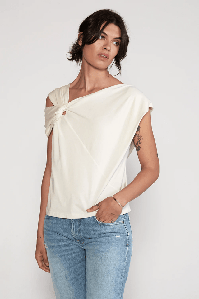 Addisan Knot Top in Ecru