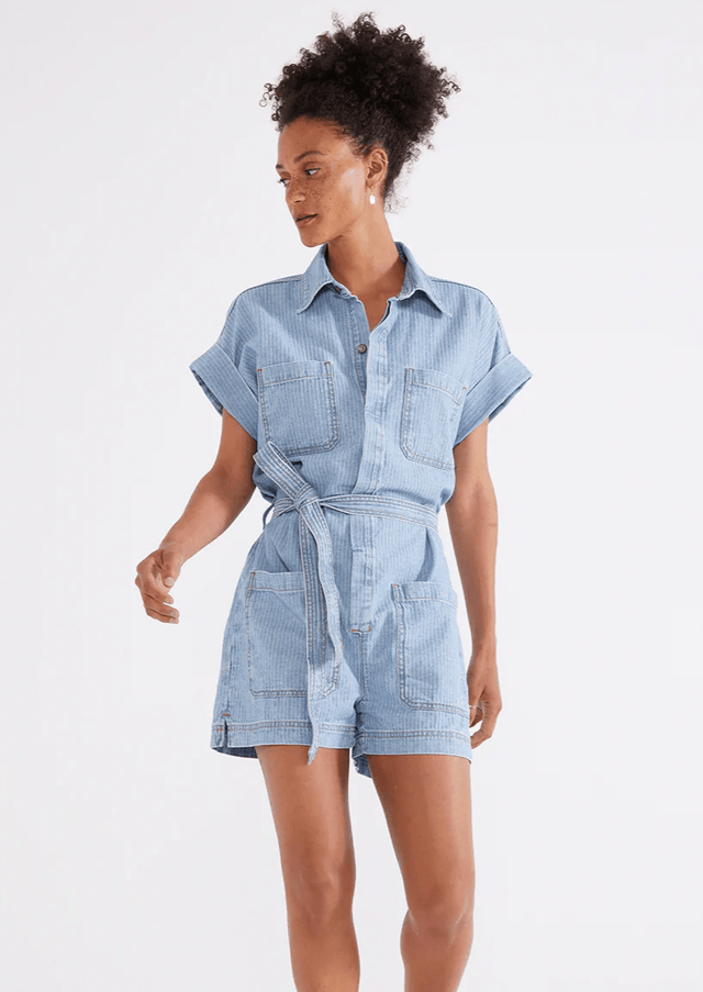 Adeya Stripe Romper in Beach Day Stripe