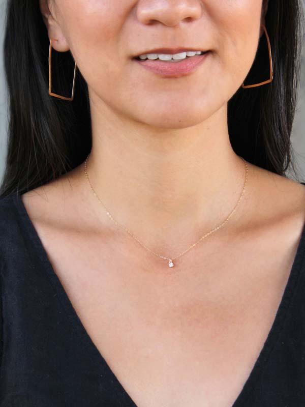Bezel Necklace - Veneka-Sustainable-Ethical-Jewelry-Elisha C 30 Drop Ship