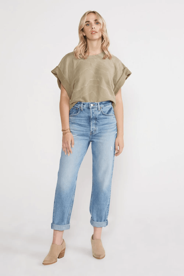 Bryce Pinch Waist Boyfriend in Canyon Reef - Veneka-Sustainable-Ethical-Bottoms-Etica Denim Drop Ship