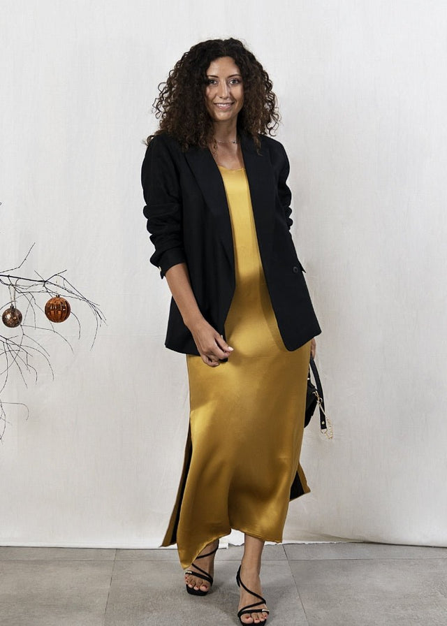 Calabar CBQ Slip Dress in Mimosa - Veneka-Sustainable-Ethical-Dresses-1 People Drop Ship