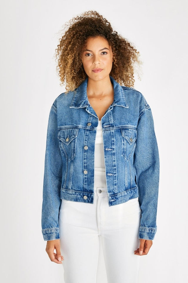 Chelsey Trucker Jacket in San Felipe - Veneka-Sustainable-Ethical-Jackets-Etica Denim Drop Ship