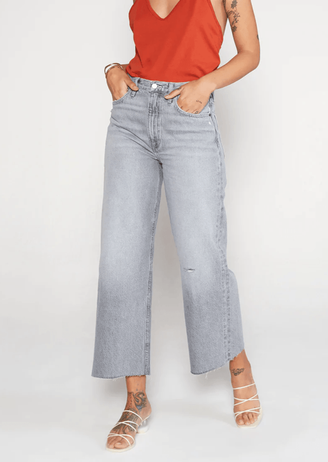 Devon Wide Leg Crop in Moonstone - Veneka-Sustainable-Ethical-Bottoms-Etica Denim Drop Ship