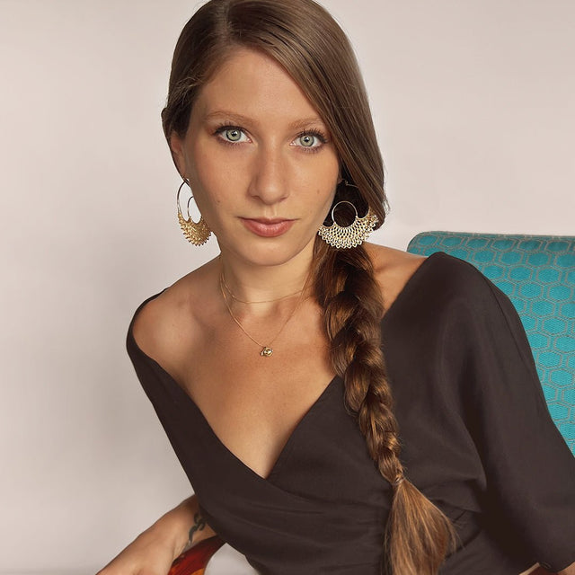 Dreamer Hoop Earrings in Gold - Veneka-Sustainable-Ethical-Jewelry-Astor & Orion Drop Ship