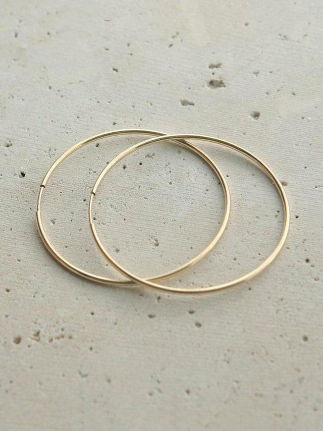 Endless Hoops Earrings in Gold - Veneka-Sustainable-Ethical-Jewelry-Elisha C 30 Drop Ship