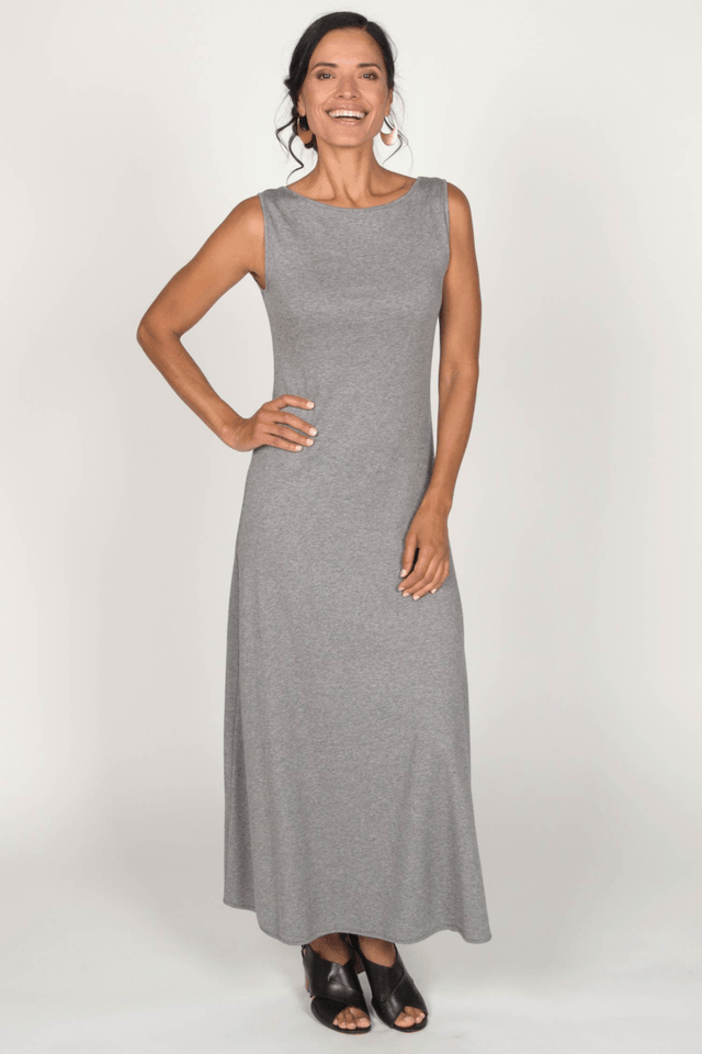 Essential Boatneck Dress in Wine - Veneka-Sustainable-Ethical-Dresses-Indigenous Drop Ship