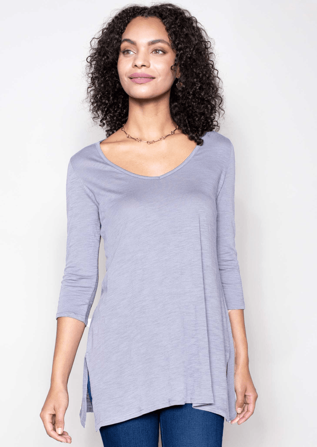 Essential Slub Tunic in Lavander - Veneka-Sustainable-Ethical-Tops-Indigenous Drop Ship