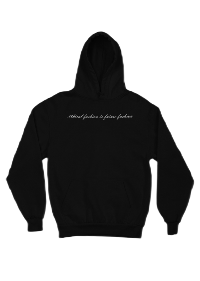 Ethical Fashion is Future Fashion Simple Unisex Hoodie in Black - Veneka-Sustainable-Ethical-Tops-J&R Artisan Fashion Drop Ship