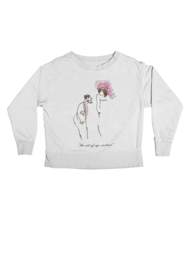 Eyes Unisex Sweatshirt in White - Veneka-Sustainable-Ethical-Tops-J&R Artisan Fashion Drop Ship