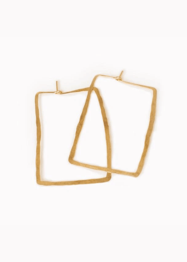 Hammered Earrings in Gold - Veneka-Sustainable-Ethical-Jewelry-Elisha C 30 Drop Ship