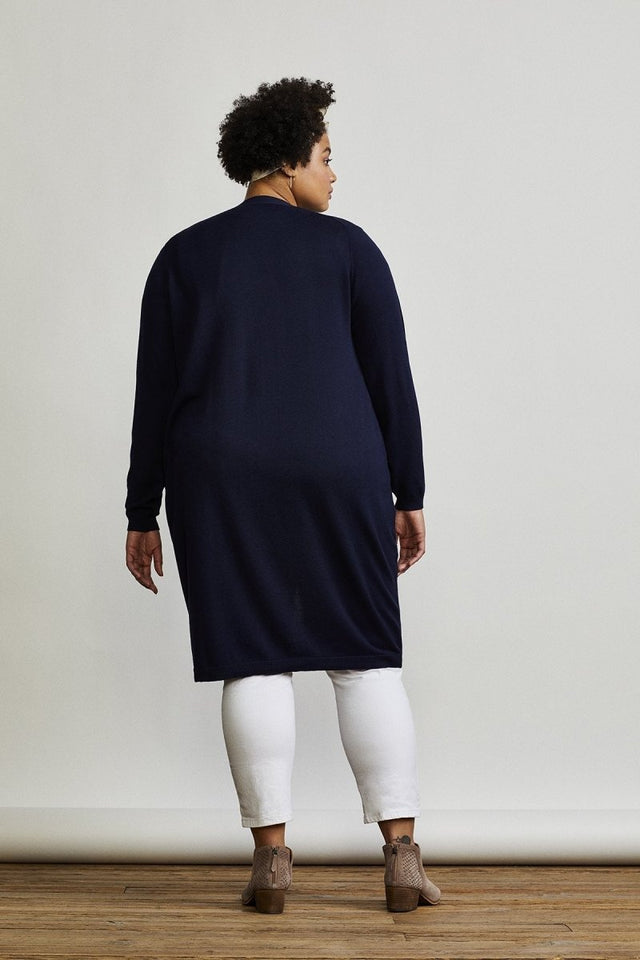 Hyland Cardi Dress in French Navy - Veneka-Sustainable-Ethical-Dresses-Hours Drop Ship