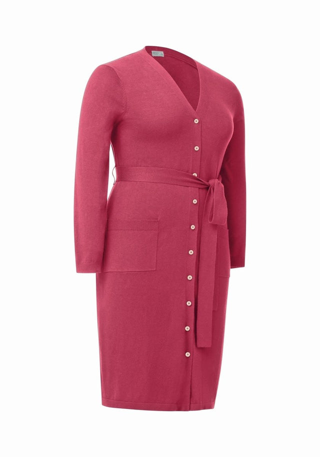 Jordyn Cardi Dress in Raspberry Wine - Veneka-Sustainable-Ethical-Dresses-Hours Drop Ship