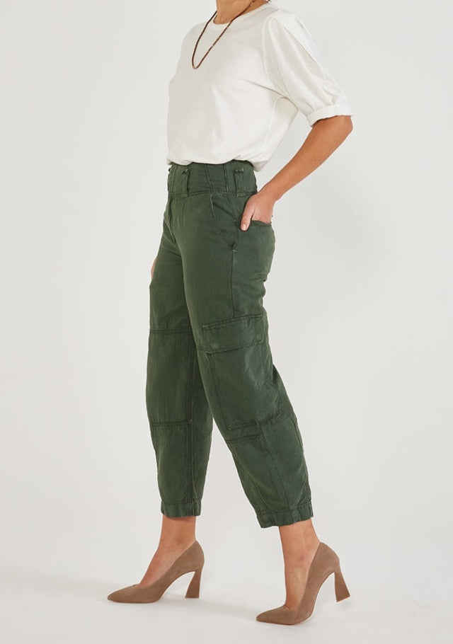 Juni Relaxed Cargo in Forest - Veneka-Sustainable-Ethical-Bottoms-Etica Denim Drop Ship