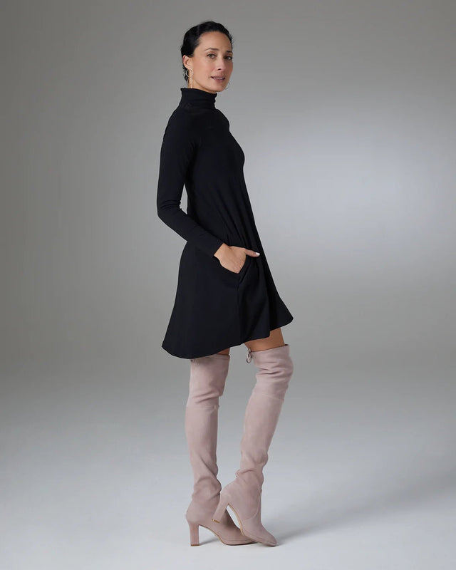 Karlie Swing Dress in Onyx - Veneka-Sustainable-Ethical-Dresses-YesAnd Drop Ship