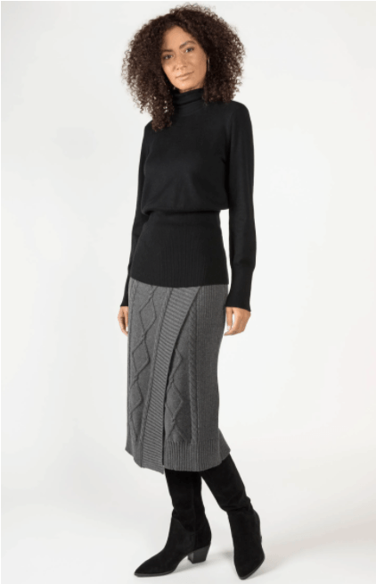 Knit Turtleneck in Black - Veneka-Sustainable-Ethical-Tops-Indigenous Drop Ship
