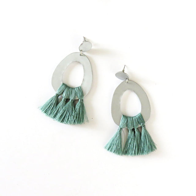 Loop Tassel Earrings - Veneka-Sustainable-Ethical-Jewelry-Elisha C 30 Drop Ship
