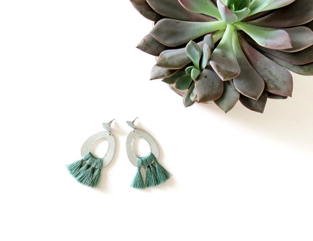 Loop Tassel Earrings - Veneka-Sustainable-Ethical-Jewelry-Elisha C 30 Drop Ship