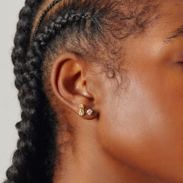 Luna Lab-Grown Diamond Earrings in Gold Vermeil - Veneka-Sustainable-Ethical-Jewelry-Nunchi Drop Ship