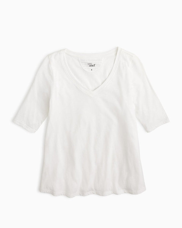 Maya Tee in White - Veneka-Sustainable-Ethical-Tops-YesAnd Drop Ship