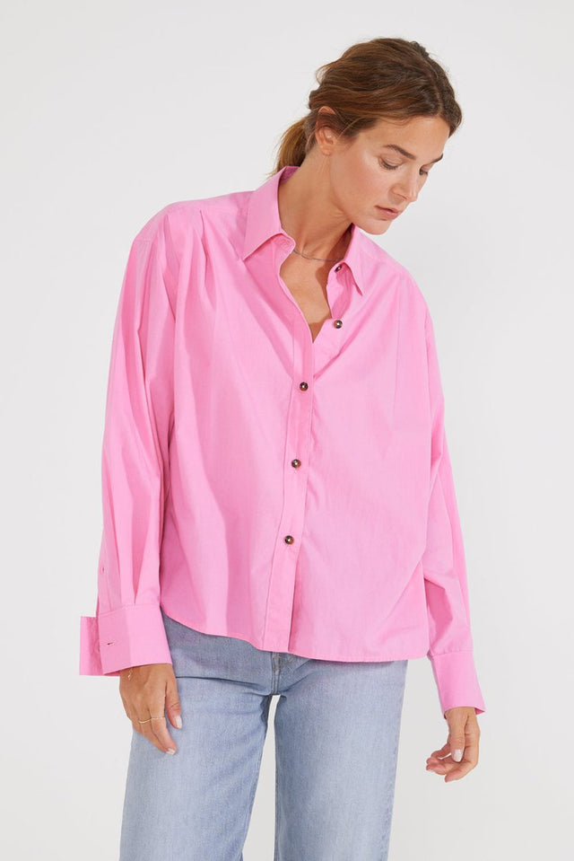 Oceane Pleated Shirt - Sachet - Veneka-Sustainable-Ethical-shirt-Etica Denim Drop Ship