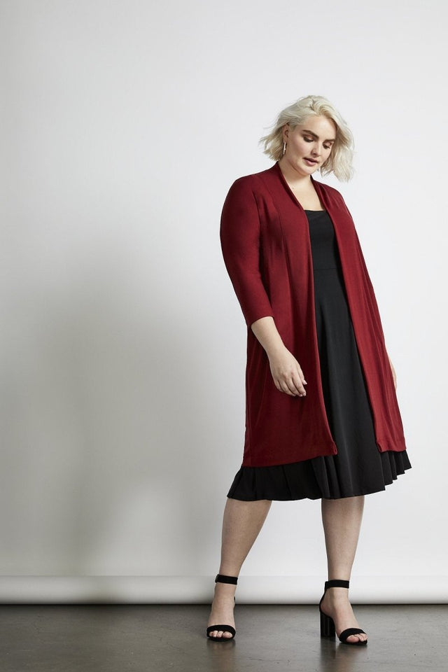 Oki Relaxed Cardi in Jet Black - Veneka-Sustainable-Ethical-Jackets-Hours Drop Ship