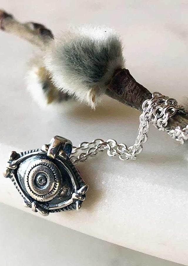 Protection Charm Necklace in Silver - Veneka-Sustainable-Ethical-Jewelry-Astor & Orion Drop Ship