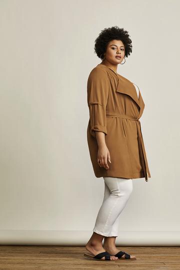 Riverside Jacket in Camel - Veneka-Sustainable-Ethical-Jackets-Hours Drop Ship