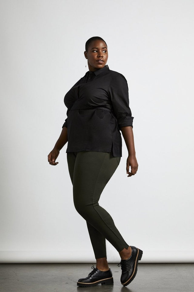 Rover Step Pant in Army - Veneka-Sustainable-Ethical-Bottoms-Hours Drop Ship