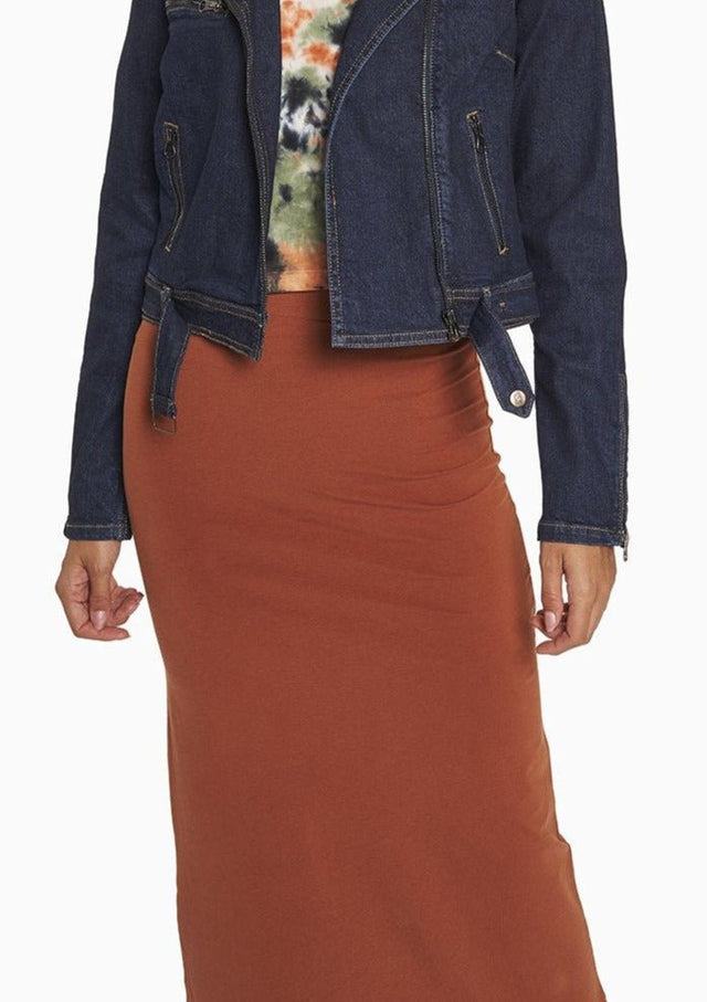 Simone Midi Skirt in Mocha Bisque - Veneka-Sustainable-Ethical-Bottoms-YesAnd Drop Ship