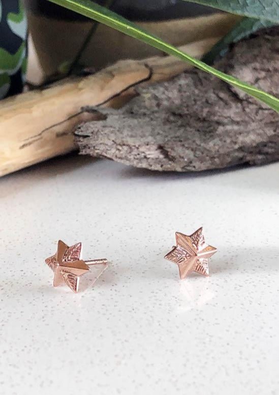 Star Stud Earrings in Rose Gold - Veneka-Sustainable-Ethical-Jewelry-Astor & Orion Drop Ship