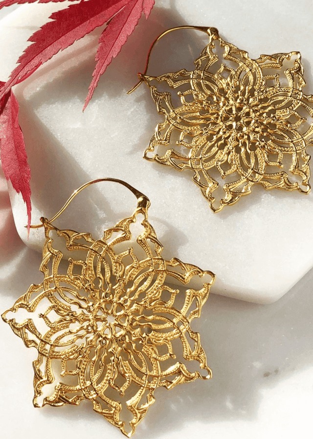 Stella Hoops in Gold - Veneka-Sustainable-Ethical-Jewelry-Astor & Orion Drop Ship