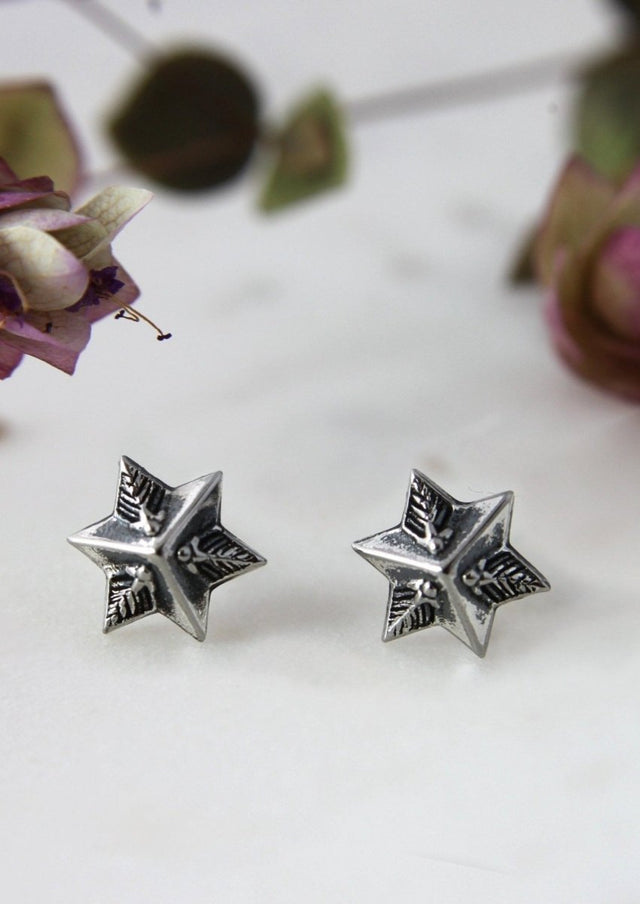 Textured Studs in Recycled Silver - Veneka-Sustainable-Ethical-Jewelry-Astor & Orion Drop Ship