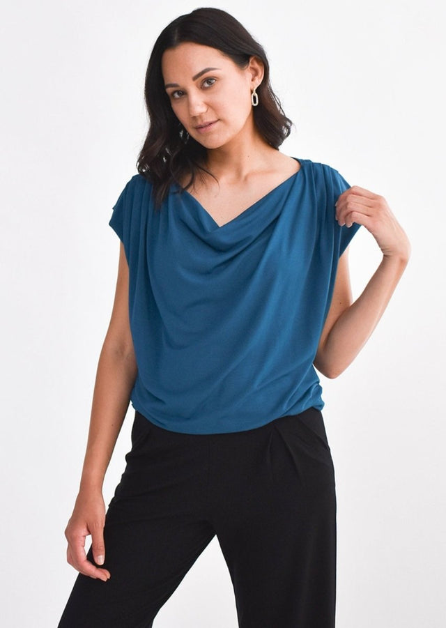 The Evolve Top in Sapphire Modal - Veneka-Sustainable-Ethical-Tops-Encircled Drop Ship