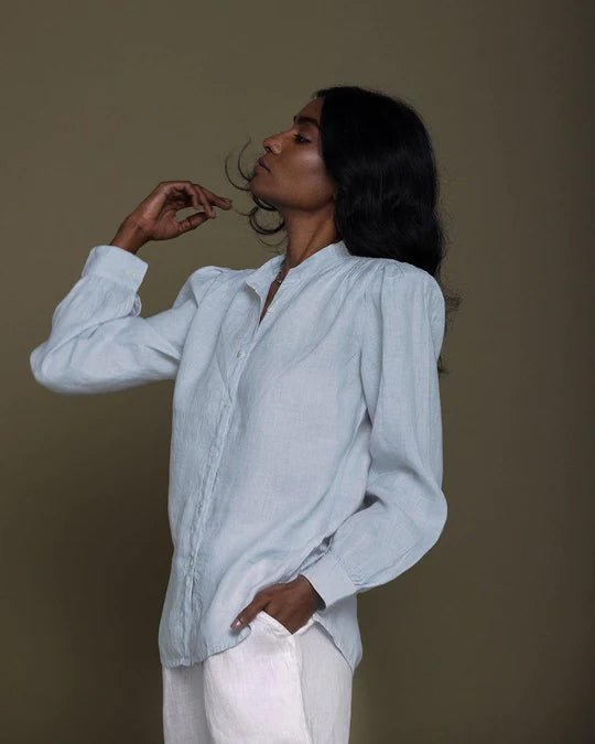 The Wild River Shirt in Summer Blue - Veneka-Sustainable-Ethical-Jackets-Reistor Drop Ship