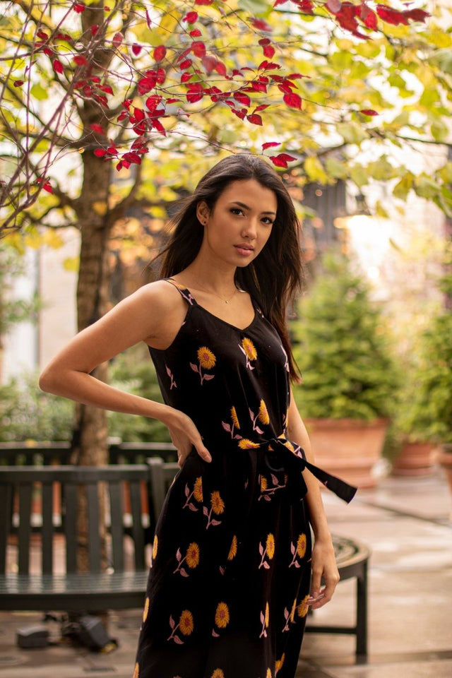 Tie-Up Dress in Sunflower - Veneka-Sustainable-Ethical--Em & Shi Drop Ship
