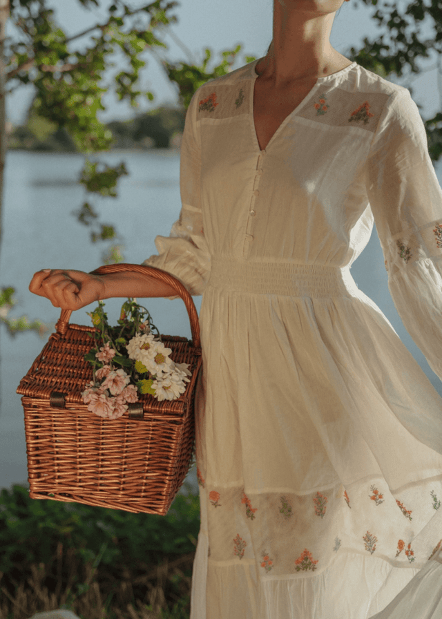 Tiered Dress in Meadow - Veneka-Sustainable-Ethical-Dresses-Em & Shi Drop Ship
