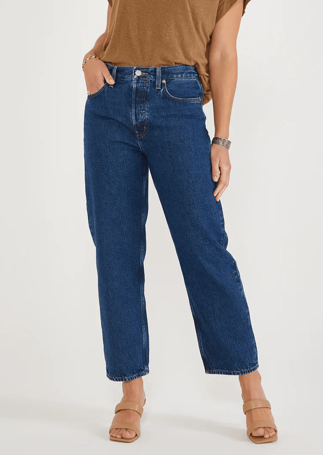 Tyler Vintage Straight Crop in Midnight Dive - Veneka-Sustainable-Ethical-Bottoms-Etica Denim Drop Ship