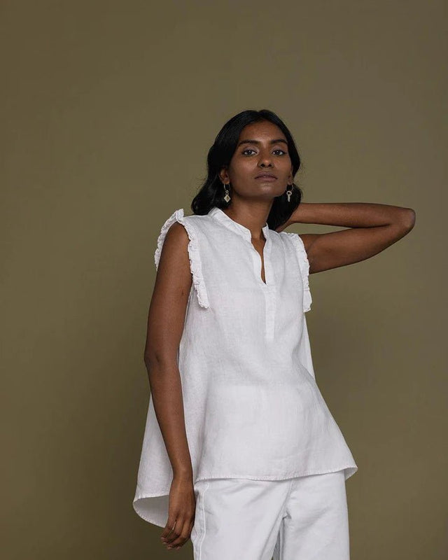 Wind In My Hair Tank in Coconut White - Veneka-Sustainable-Ethical-Tops-Reistor Drop Ship