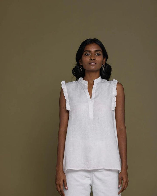 Wind In My Hair Tank in Coconut White - Veneka-Sustainable-Ethical-Tops-Reistor Drop Ship