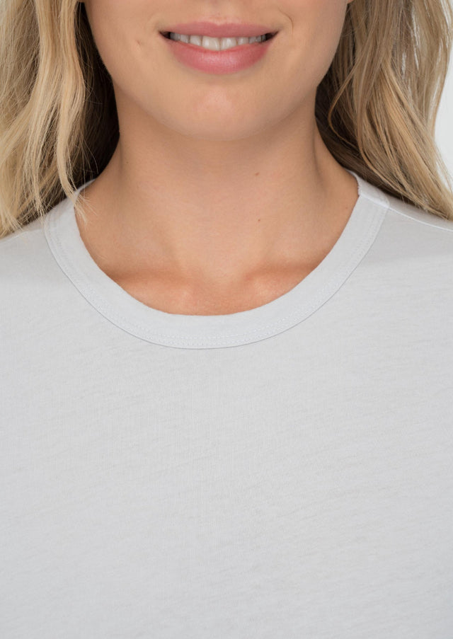 Monroe Crew Neck Tee in Ice Gray