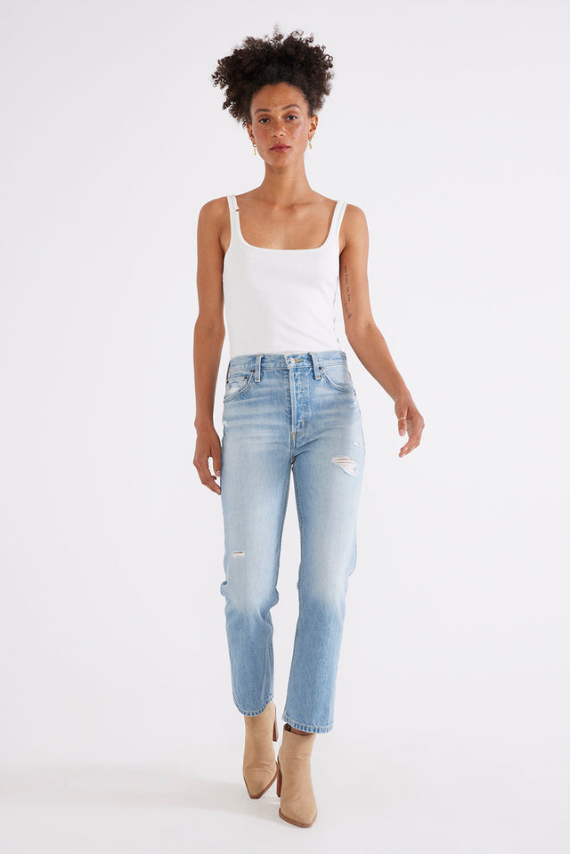 Josie High Rise Crop - Rip Current