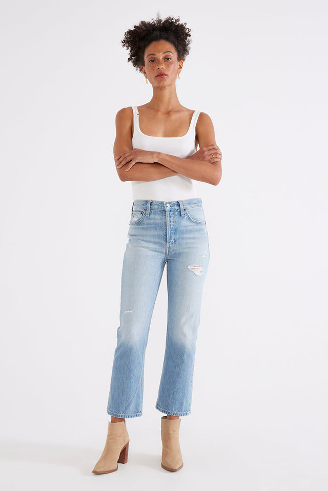 Josie High Rise Crop - Rip Current