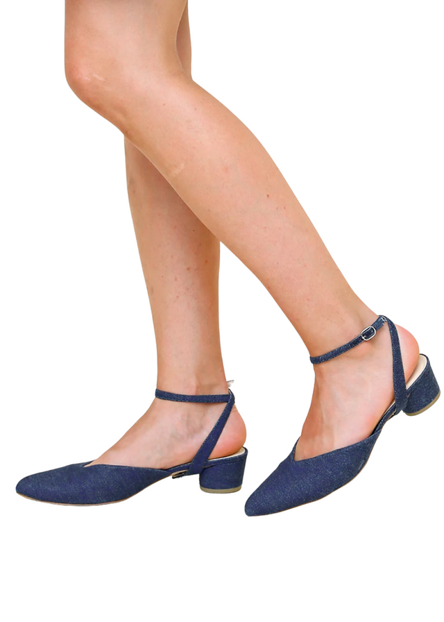 Marilyn Strap in Recycled Denim