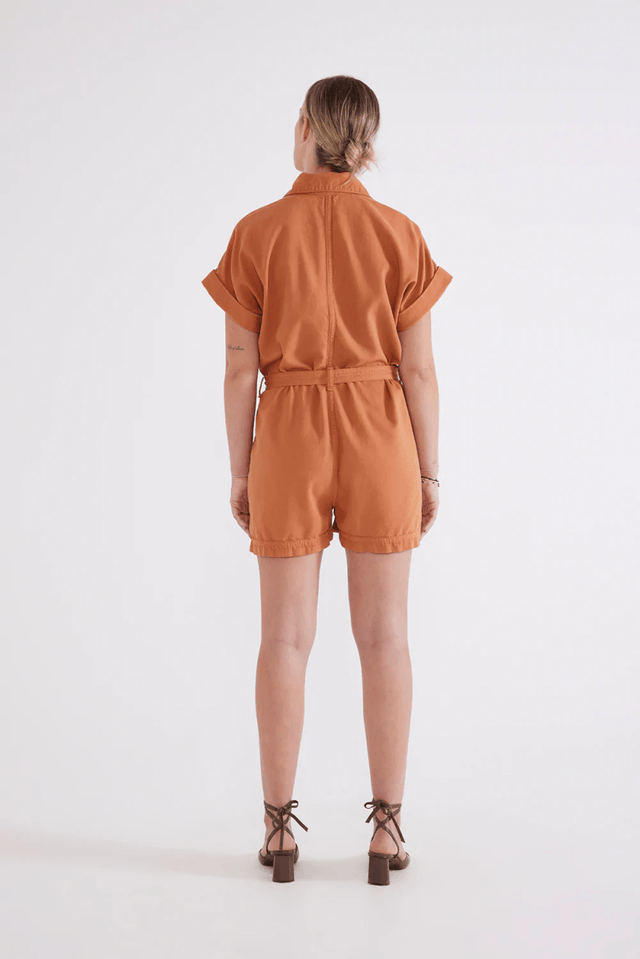 Adeya Utility Romper in Hazel