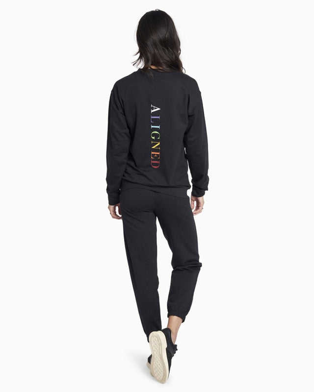 Aligned Unisex Graphic Sweatshirt in Black