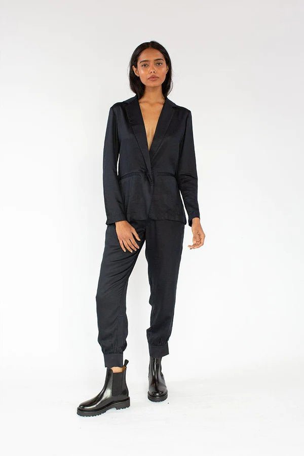 Allie Ankle Pants in Black - Veneka-Sustainable-Ethical-Bottoms-Neu Nomads Drop Ship
