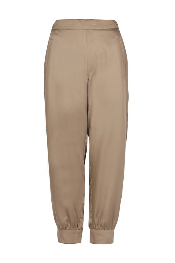 Allie Ankle Pants in Khaki - Veneka-Sustainable-Ethical-Bottoms-Neu Nomads Drop Ship