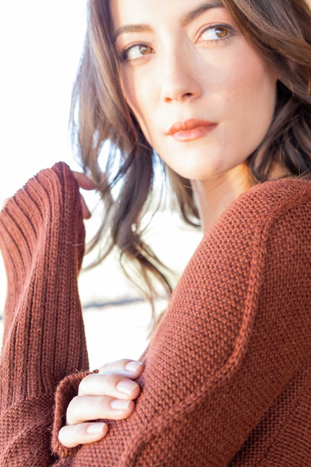 Alpaca Cable Pullover in Autumn