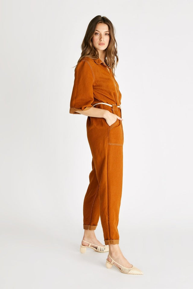 Amelia Flight Suit in Burnt Turmeric